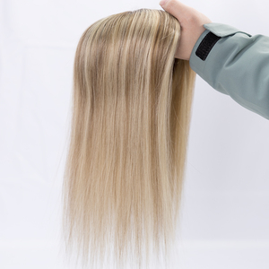 Perruque longue et droite blonde pour femme, postiche en <span class=keywords><strong>cheveux</strong></span> naturels avec racine ombrée et raie naturelle - Product Image 2