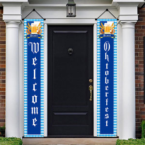 Nouvelle Décoration Murale Rectangulaire en Tissu Thème Oktoberfest de Munich pour Festival de la Bière, Personnalisable - Product Image 1
