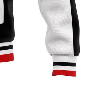 แจ็กเก็ตเบสบอลปักสีขาวและสีดำของผู้ชายว่างเปล่า - Product Image 5