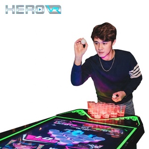 HEROVR Table de Beer Pong Modulaire en Acier Inoxydable avec LED 16 Couleurs, pour <span class=keywords><strong>Jeu</strong></span> de Boissons Ludique en Club de Nuit et Pique-nique - Product Image 4