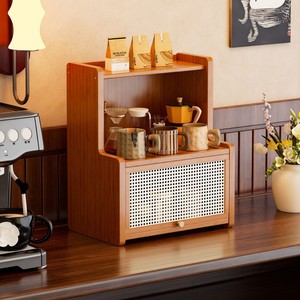 <b>Kitchen</b> sideboard countertop <b>storage</b> <b>rack</b>, multi-tiered tea set holder, teacup holder, household <b>storage</b> cabinet - Product Image 3