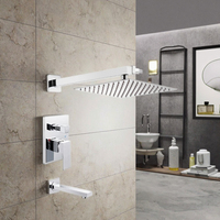 Robinet de douche thermostatique à poignée unique avec fonction de massage Système de combinaison de salle de bain mural à noyau en céramique et laiton