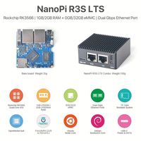 NanoPi R3S LTS Mini Soft Router Dengan Casing Logam CNC Rockchip RK3566 Android Box Dual Network Port Demon Board