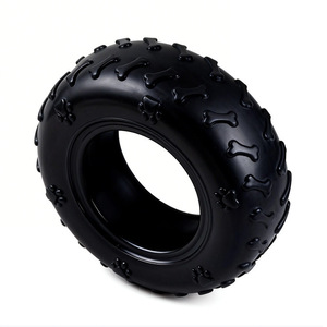 Juguete duradero para perros con forma de neumático, juguete masticable de goma indestructible, dispensador lento de comida, juguete interactivo para la dentición y limpieza de molares para perros medianos - Product Image 5