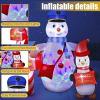 Ourwarm Décoration de Noël gonflable personnalisée pour extérieur, pingouin et bonhomme de neige, 5,9 pieds, polyester 190T