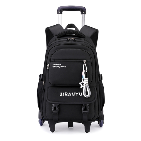 Custom Logo Children's Trolley School Bag for Elementary Girls Six Wheels Rolling Backpack Fashion Students Kids Trolley Bags