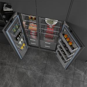 Réfrigérateur côte à côte 455L, sans givre, encastrable, avec revêtement en acier inoxydable 304, économe en énergie, refroidissement par air pour cuisine domestique - Product Image 2