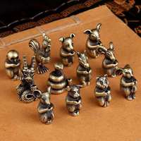 YS Mini Patung Hewan Zodiak Cina dari Kuningan, Dekorasi Ornamen, Tempat Dupa, Hiasan Meja Kantor Rumah, Hadiah Lucu