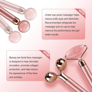 3-in-1 Electric Sonic Rose Quartz <b>Jade</b> <b>Roller</b> and Face Massager Set Face Care Tools Eye Massager for Face, Head, Arms,Neck - Product Image 3