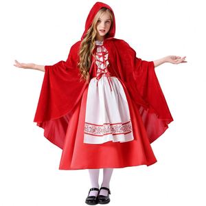 Vestido de Encaje de Lujo para Niñas, Estilo Lolita, con Capa, Disfraz de Caperucita Roja - Product Image 6