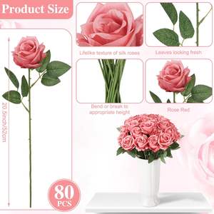 Flores Artificiales al por Mayor, <span class=keywords><strong>Pétalos</strong></span> de Rosa de Seda Artificiales, Rosas de Tallo Largo para el Día de San Valentín, Ramo de Boda, Decoración para Fiestas en Casa - Product Image 6