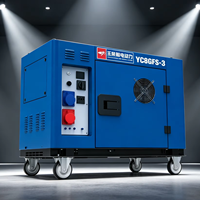 Générateur diesel silencieux 8 kW, type silencieux, 9 kW max, portable, 10 kVA, démarrage électrique, groupe électrogène diesel avec AVR, réservoir de 25 L, 230 V 400 V