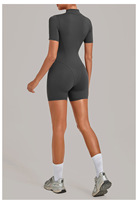 Combinaison à col montant pour femme, combinaison d'été pour femme, combinaison courte à manches courtes, combinaison grande taille pour femme