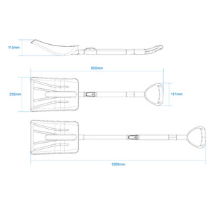 Pelle à neige pliable d'extérieur, pelle tout-terrain pour voiture, fournitures d'hiver, traîneau à neige, outil pelle à neige télescopique, benne extensible - Product Image 3
