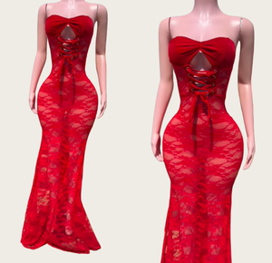 Viviblook Z0121DS01 Valentine Women <b>Dresses</b> New Sexy Strapless Strap <b>Lace</b> <b>See</b> <b>Through</b> Splicing Sexy Club Evening <b>Dress</b> - Product Image 1