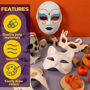 Máscara <span class=keywords><strong>de</strong></span> Papel 3D Ecológica para Pintar, Diseño <span class=keywords><strong>de</strong></span> Cara Completa, para Fiestas, Halloween, Cumpleaños, Regalo - Product Image 4