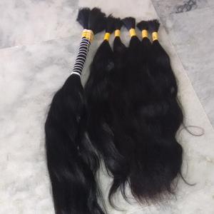 Extensiones de cabello indio Virgen sin procesar 100%, cabello humano Remy a granel, paquetes de cabello tejido sin procesar - Product Image 1