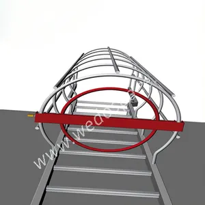 Kafesli Frp Grp fiberglas sabit merdiven ve merdiven ekipmanları çelik yapı merdiveni CE ile yürümek