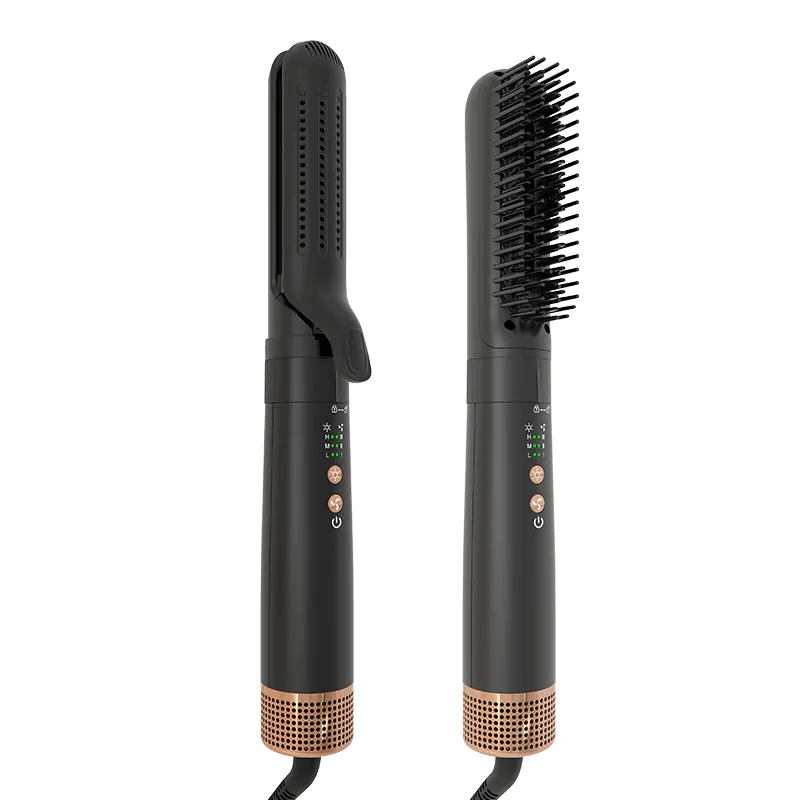 Multifunctional 2-in-1 Electric Titanium Plate Hair Curer Straight Comb Interchangeable with LED Display Household Hair Drying