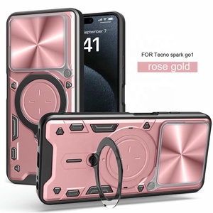 Para <span class=keywords><strong>Techno</strong></span> <span class=keywords><strong>Spark</strong></span> Go 1 Estuche resistente de grado militar Lente protectora Protege el soporte magnético Soporte de montaje para automóvil Estuche para teléfono Negro - Product Image 3