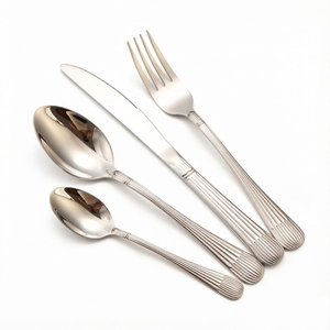 Elegant Modern Stainless Steel Eco-Friendly <b>Flatware</b> <b>Set</b> with Mirror Polish for Wedding Party Sustainable Spoon Hotel Cutlery - Product Image 2