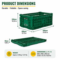 Caisse en plastique pliable et empilable multifonctionnelle HUADING 600*400*260 mm en PP pour le stockage et le transport industriels