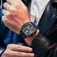 MINI FOCUS Jam Tangan Mekanis Modis untuk Pria Jam Tangan Pria Otomatis Kerangka Tourbillon Jam Tangan Bermerek Mewah Baru 0618G