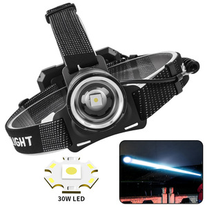 Linterna Frontal LED de 30W Recargable con Batería, Zoom Ajustable, Luz Blanca, Carga Tipo C - Product Image 3