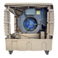 Grand ventilateur mobile de refroidissement par évaporation DC pour serres agricoles et fermes aquatiques, rafraîchisseur d'air par évaporation