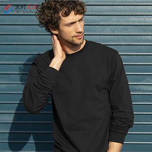 T-shirt en coton 205g à manches longues et col rond, personnalisable avec logo, couleur unie, coupe oversize tendance, pour hommes et femmes, idéal pour la gym - Vente en gros - Product Image 1