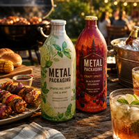 Bouteilles de boissons en aluminium légères, écologiques, recyclables, résistantes aux fuites, pour l'alcool et le vin, en marque privée, pour la vente en gros