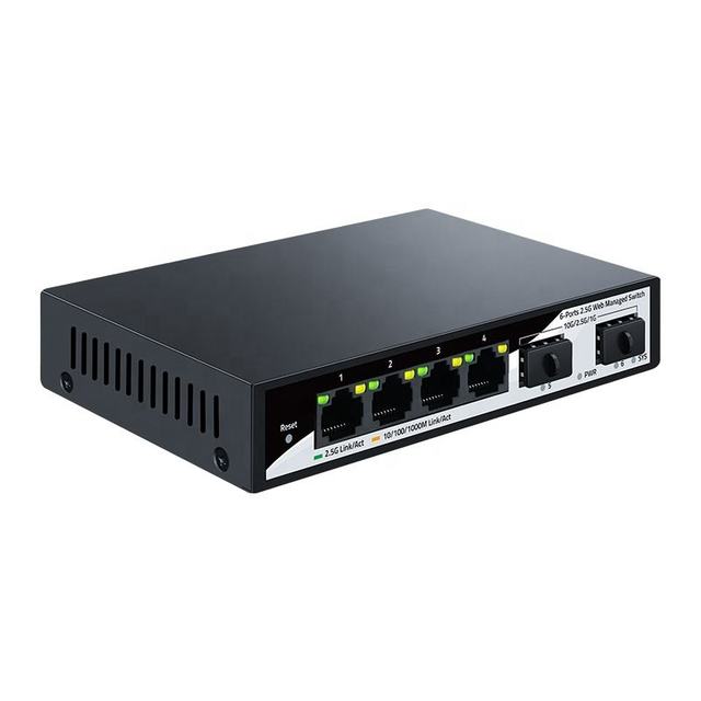2.5GbE Smart Managed Switch 4 Port RJ45 2500Mbps Web Ethernet Network Switch 10G SFP+ Slot Setup Switch Converters