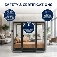 Capsule de sommeil intelligente moderne pour aéroport, insonorisée 35 dB, avec purificateur d'air écologique, idéale pour les salons de terminal et les zones de transit