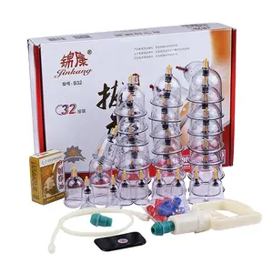 32 Cups Jingkang Chinese Vacuum Cupping Kit Lichaam Afslanken Vacuüm Detox Apparaat Curve Zuig Cupping Cups