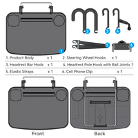 Table pliante multifonctionnelle en ABS pour voiture, plateau pour siège arrière, volant, réglable en hauteur et en angle, bureau portable, support de téléphone, SUV, camion