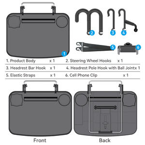 Table pliante multifonctionnelle en ABS <span class=keywords><strong>pour</strong></span> voiture, plateau <span class=keywords><strong>pour</strong></span> siège arrière, volant, réglable en hauteur et en angle, bureau <span class=keywords><strong>portable</strong></span>, <span class=keywords><strong>support</strong></span> de téléphone, SUV, <span class=keywords><strong>camion</strong></span> - Product Image 6