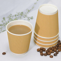 Gobelet en papier artisanal blanc à paroi unique personnalisable de 200ml boissons gazeuses jetables biodégradables caractéristiques gaufrage feuille d'or