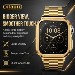Montre connectée haut de gamme XTAURI, cadran de 40 mm, boîtier épais plaqué or, lumineux, haute qualité, <span class=keywords><strong>assistant</strong></span> vocal IA, <span class=keywords><strong>Android</strong></span> - Product Image 5