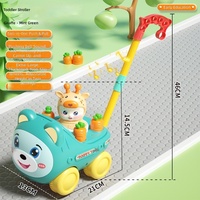 Nouveau trotteur musical en plastique pour enfants, chaise à roulettes en forme d'ours avec pièces rotatives et clochettes, trotteur pour tout-petits