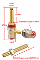 Connecteur audio en laiton plaqué or de qualité supérieure Bevenbi avec anneaux d'identification codés par couleur pour haut-parleur et amplificateur