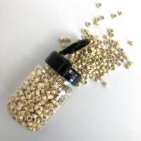 Anneaux micro-rings à capuchon rabattable, 1000 pièces, doublés de silicone, perles de 4,0 mm, 4,5 mm, 5,0 mm, extensions de cheveux