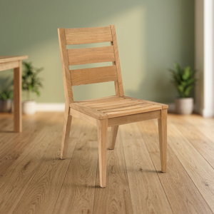 Fauteuil de salle à manger d'extérieur moderne et minimaliste en teck massif – Écologique, durable, confortable, empilable et résistant à l'eau - Product Image 2