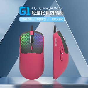 Sunrose G1 Lightweight Wired Gaming <b>Mouse</b> 79g 7200 DPI RGB Lighting Macro Support - Product Image 1