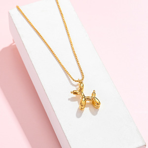สร้อยคอจี้รูปสุนัขบอลลูน |   สร้อยคอเหล็กกล้าไร้สนิมชุบทอง 18K PVD ดีไซน์เก๋ทันสมัยสำหรับวัยรุ่นและคนรักแฟชั่น - Product Image 4