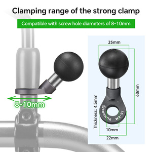 Fanaue tùy chỉnh 1 inch bóng Adapter CNC gia công nhôm xe máy tay lái kẹp khung nhựa Phụ Kiện máy ảnh - Product Image 3