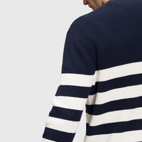 Europe et États-Unis Hot Men's Sweater Splicing Warm Pullover Sweater Automne et hiver Casual Men's Striped Sweater
