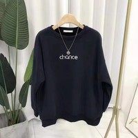 Femmes 100% coton luxe Streetwear surdimensionné brodé pull pull col rond en relief Logo personnalisé à capuche imprimé