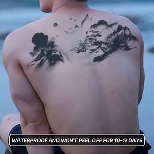 Tatuajes Temporales Colorido Realista Grande Extraíble Sexy <span class=keywords><strong>Pecho</strong></span> Cintura Tatuaje Pegatinas <span class=keywords><strong>para</strong></span> <span class=keywords><strong>Hombres</strong></span> Mujeres Negro Tatuajes Temporales - Product Image 4
