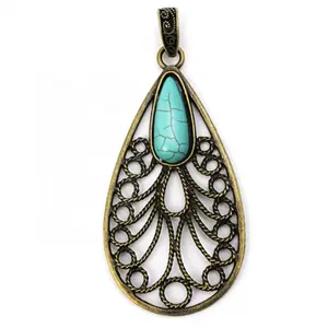 Accessories For Jewelry Making Drop Pendant with Turquoise Stone Tear Necklace And Bracelet Jewelry