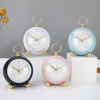 Reloj Despertador Digital de Escritorio con Movimiento Electrónico, Función de Repetición, Forma Geométrica, Pantalla con Agujas, Plástico ABS Ligero y Fácil de Usar